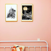 Load image into Gallery viewer, Knoxville Sun Sphere Gold Foil Art Print 8.5"x11"