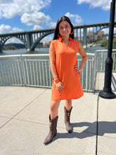 Load image into Gallery viewer, Elle Collared Sleeveless Game Day Polo Dress Orange