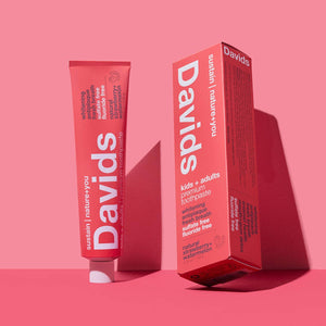 Davids kids + adults premium toothpaste  /  strawberry water