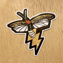 Load image into Gallery viewer, Lightning Bug Glitter Sticker 3&quot;x3&quot;