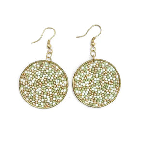 Seed Bead Sprinkle Earrings - Sage Sprinkle