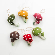 Load image into Gallery viewer, Felt Mushroom Ornaments  6 Assorted PIECES