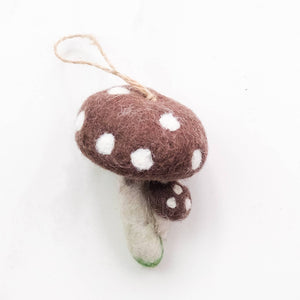 Felt Mushroom Ornaments  6 Assorted PIECES