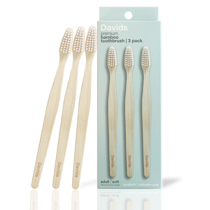 Davids premium bamboo toothbrush | adult soft | 3 pack