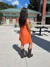 Load image into Gallery viewer, Elle Collared Sleeveless Game Day Polo Dress Orange