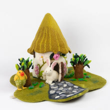 Load image into Gallery viewer, Country Felt Cottage Fairy PlayHouse - For Finger Puppets