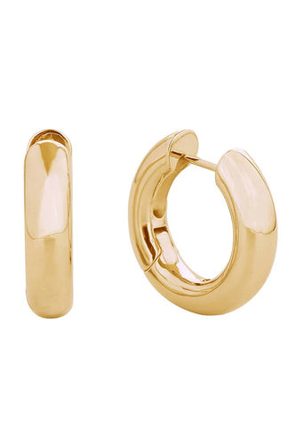 14K Chunky Funky Huggie Hoop Earrings: Gold