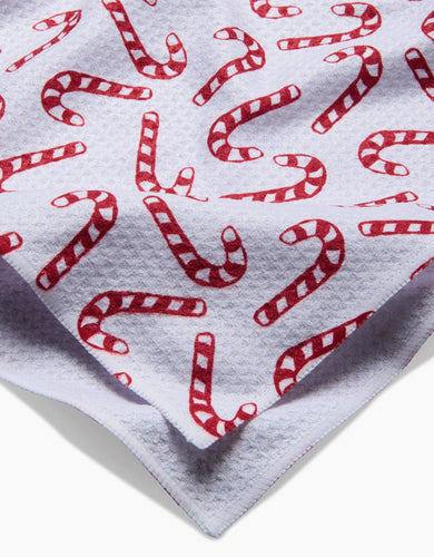 Christmas Candy Canes Tea Towel