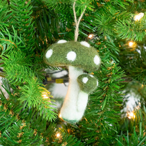 Felt Mushroom Ornaments  6 Assorted PIECES