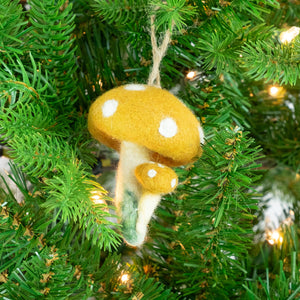 Felt Mushroom Ornaments  6 Assorted PIECES