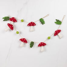 Load image into Gallery viewer, Felt Decor Red Spotted Felt Mushroom Garland