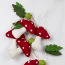 Load image into Gallery viewer, Felt Decor Red Spotted Felt Mushroom Garland