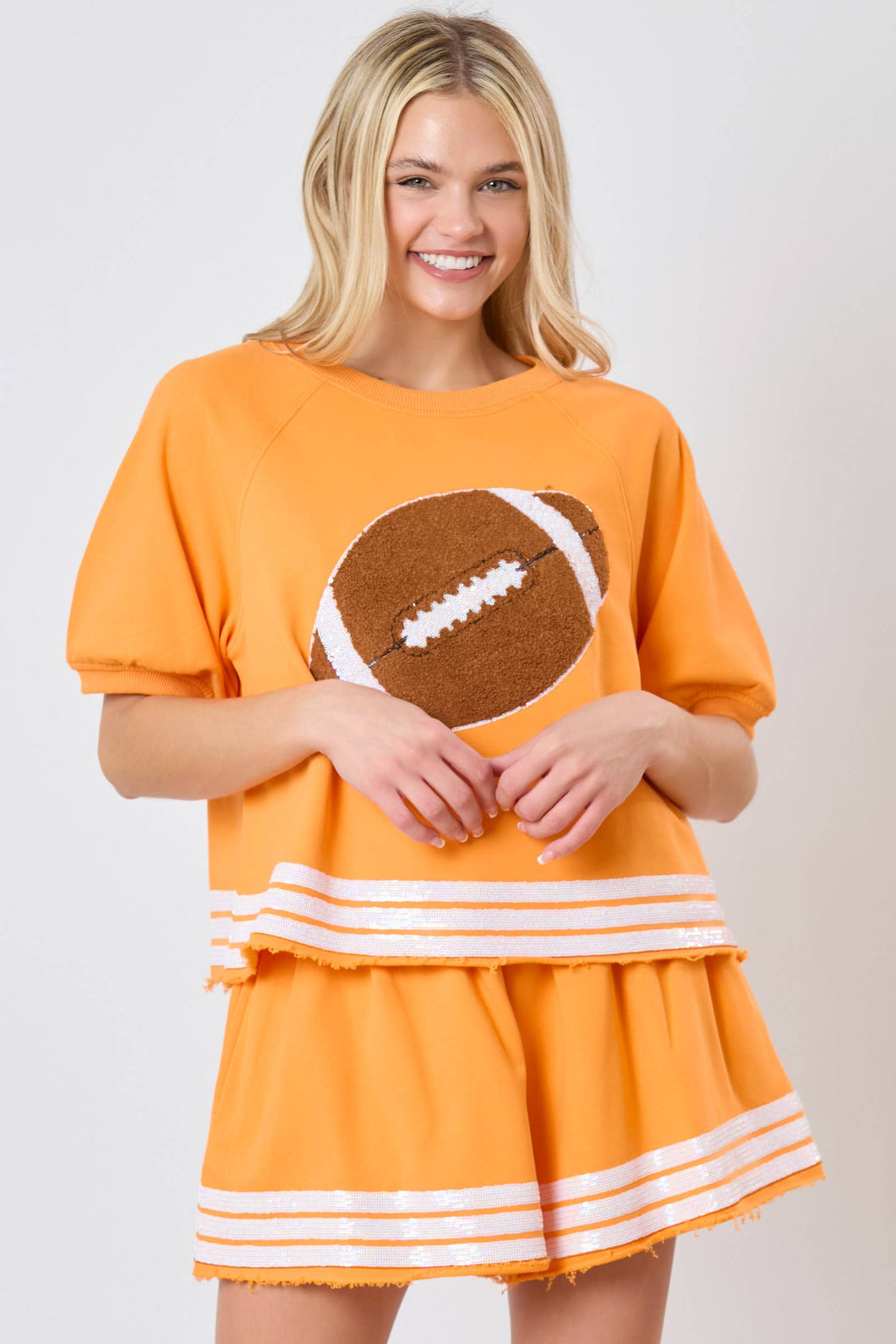 Touchdown Football Puff Sleeve Top