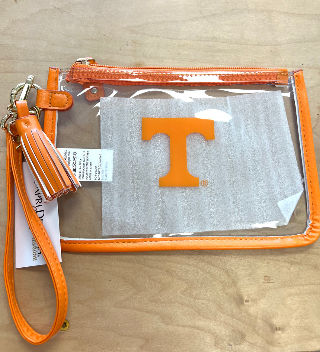 Orange Wristlet Clear Bag - University of Tennessee Knoxville