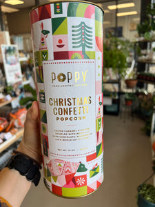 Poppy Popcorn Christmas Confetti Popcorn - Holiday Cylinder