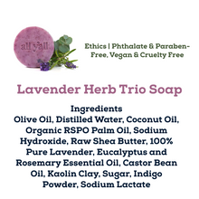 Load image into Gallery viewer, Lavender Herb Trio Soap