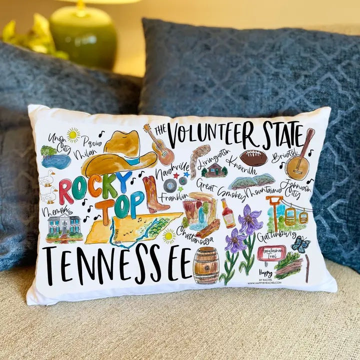 State of Tennessee Double Sided Lumbar Pillow