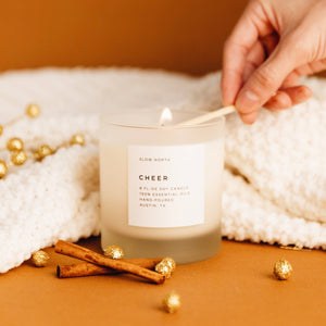 Cheer Frosted Candle - Seasonal