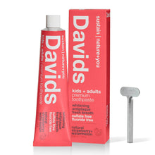 Load image into Gallery viewer, Davids kids + adults premium toothpaste  /  strawberry water