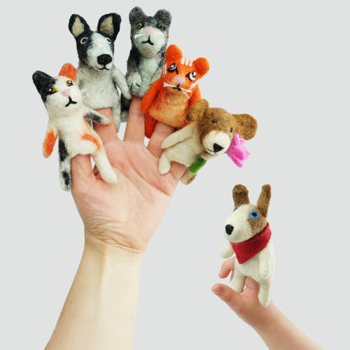 Felt Finger Puppets - Cats and Dogs