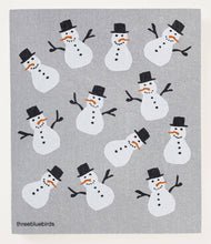 Load image into Gallery viewer, Frosty Friends on Grey Swedish Dishcloth