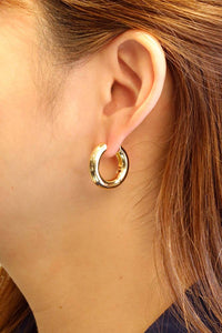 14K Chunky Funky Huggie Hoop Earrings: Gold