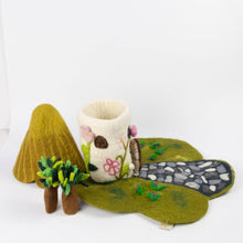 Load image into Gallery viewer, Country Felt Cottage Fairy PlayHouse - For Finger Puppets