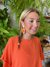 Load image into Gallery viewer, Manning Beaded Football Earring ORANGE