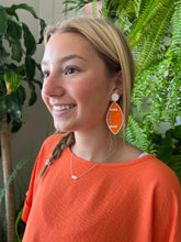 Load image into Gallery viewer, Manning Beaded Football Earring ORANGE