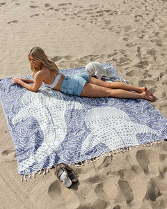 Sand Cloud Blue Whale Shark XL Cotton Towel