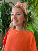 Load image into Gallery viewer, Natasha Sequin Striped Headband ORANGE WHITE