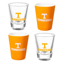 Load image into Gallery viewer, NCAA Tennessee Volunteers, 4-Piece Ceramic and Glass Shot Glass Set