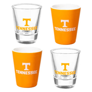 NCAA Tennessee Volunteers, 4-Piece Ceramic and Glass Shot Glass Set