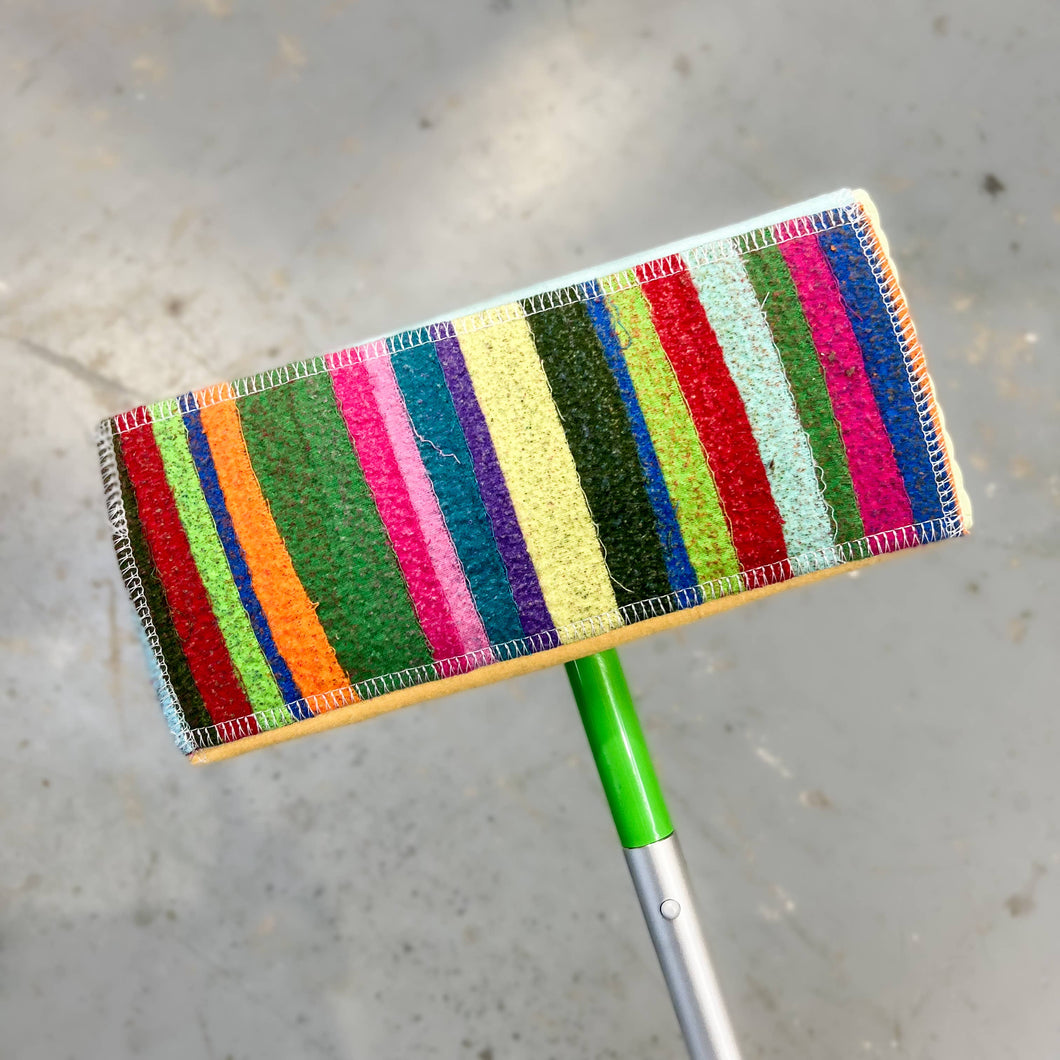 2 Scrap Felt Mop Pads: Rainbow