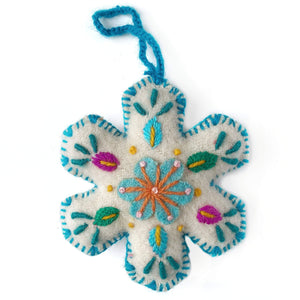 Embroidered Snowflake Christmas Ornament, Various Colors - Minimal Optimist, LLC