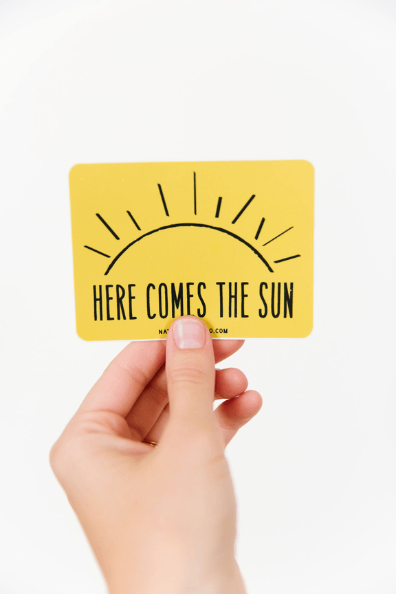 Here Comes the Sun Sticker - Minimal Optimist, LLC