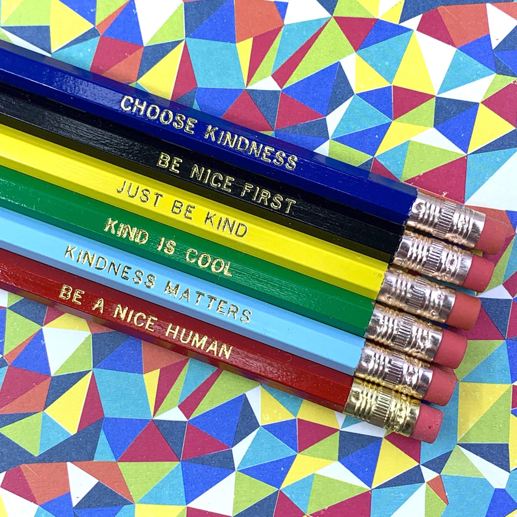 Kindness pencils, set of 6 - Minimal Optimist, LLC
