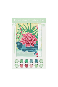 Succulents in Blue Planter Paint-by-Number Kit