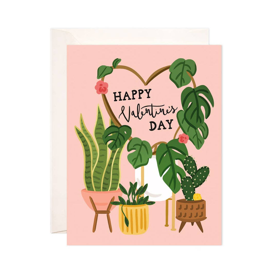 Monstera Valentine Greeting Card - Valentine's Day Card