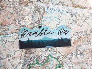 Ramble On Classic Rock Lyrics Nature Sticker - Minimal Optimist, LLC