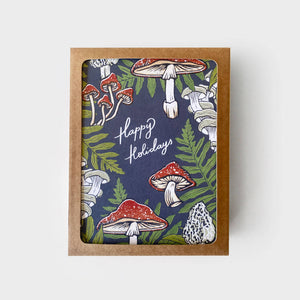 Happy Holidays - Fern + Mushroom Boxed Card Set of 8