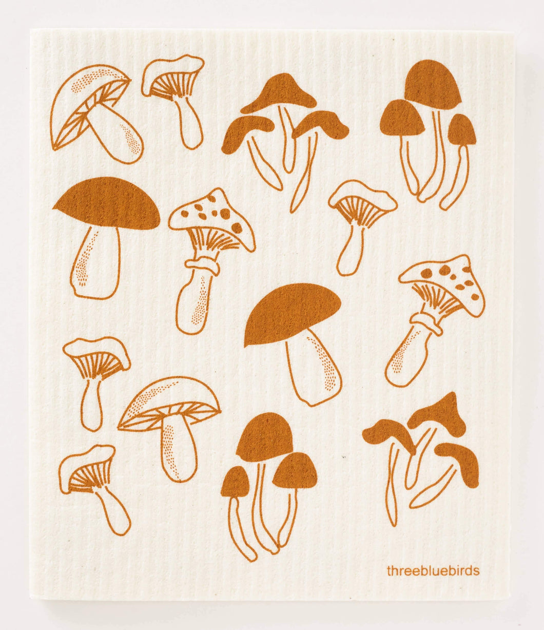 Fungi on White Swedish Dishcloth - Minimal Optimist, LLC