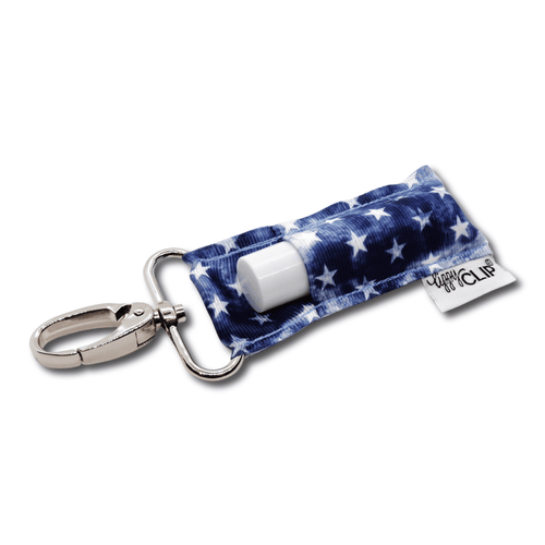 Navy Denim Stars LippyClip® Lip Balm Holder