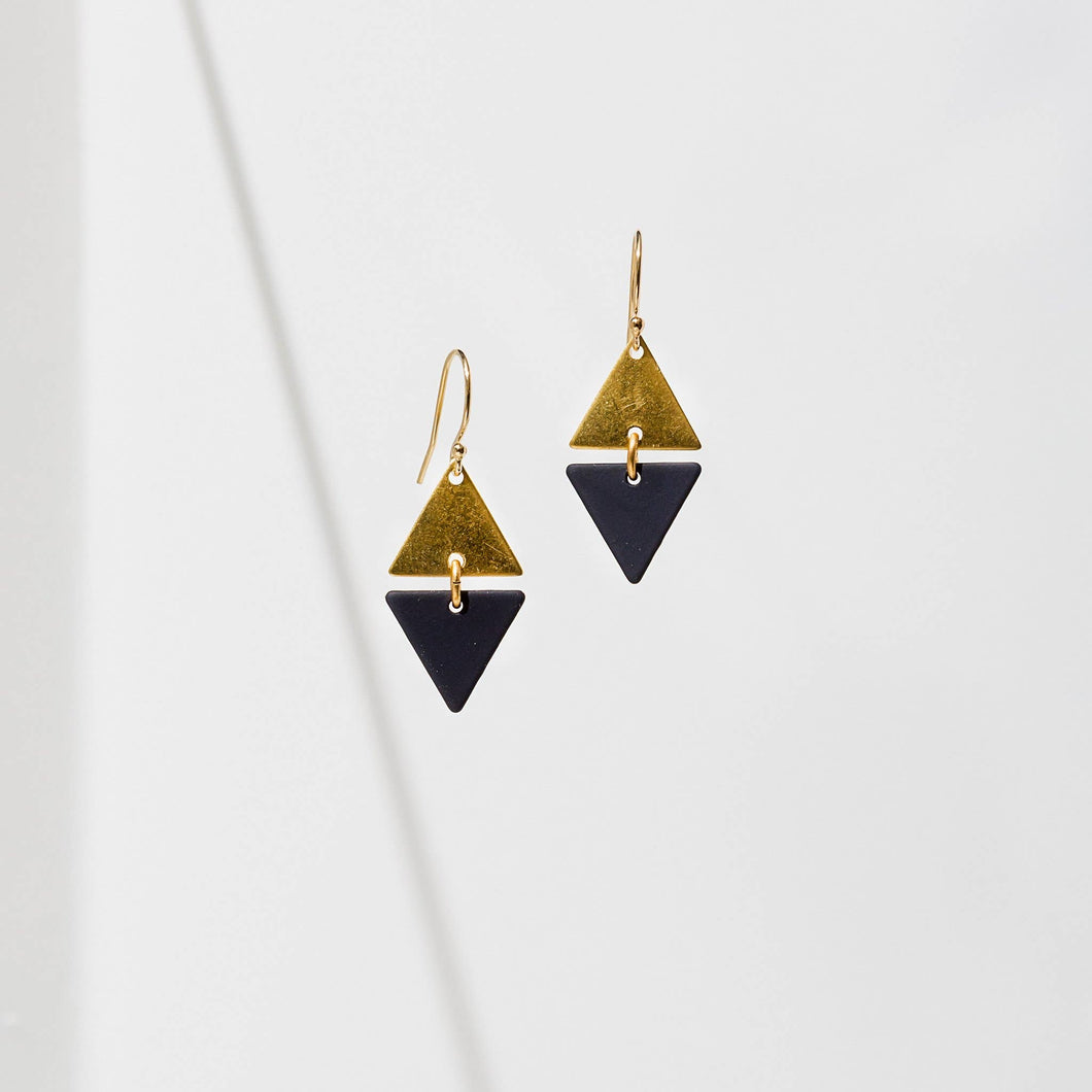 Alta Earrings Black and Gold