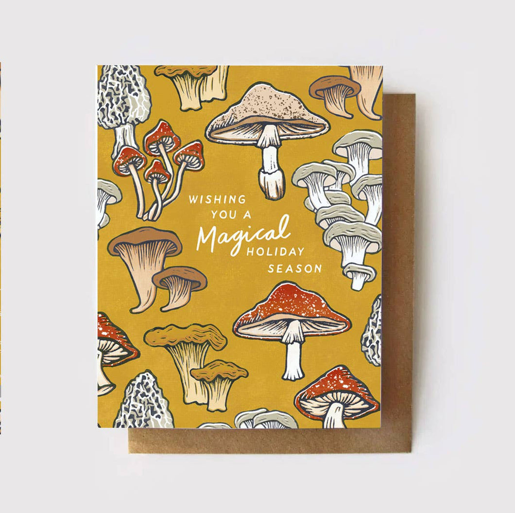 Magical Holiday Season - Mushrooms Holiday Card