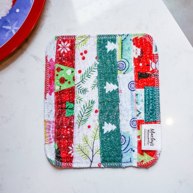 Scrap Felt Dish Cloth: Holiday Edition: Funky Christmas