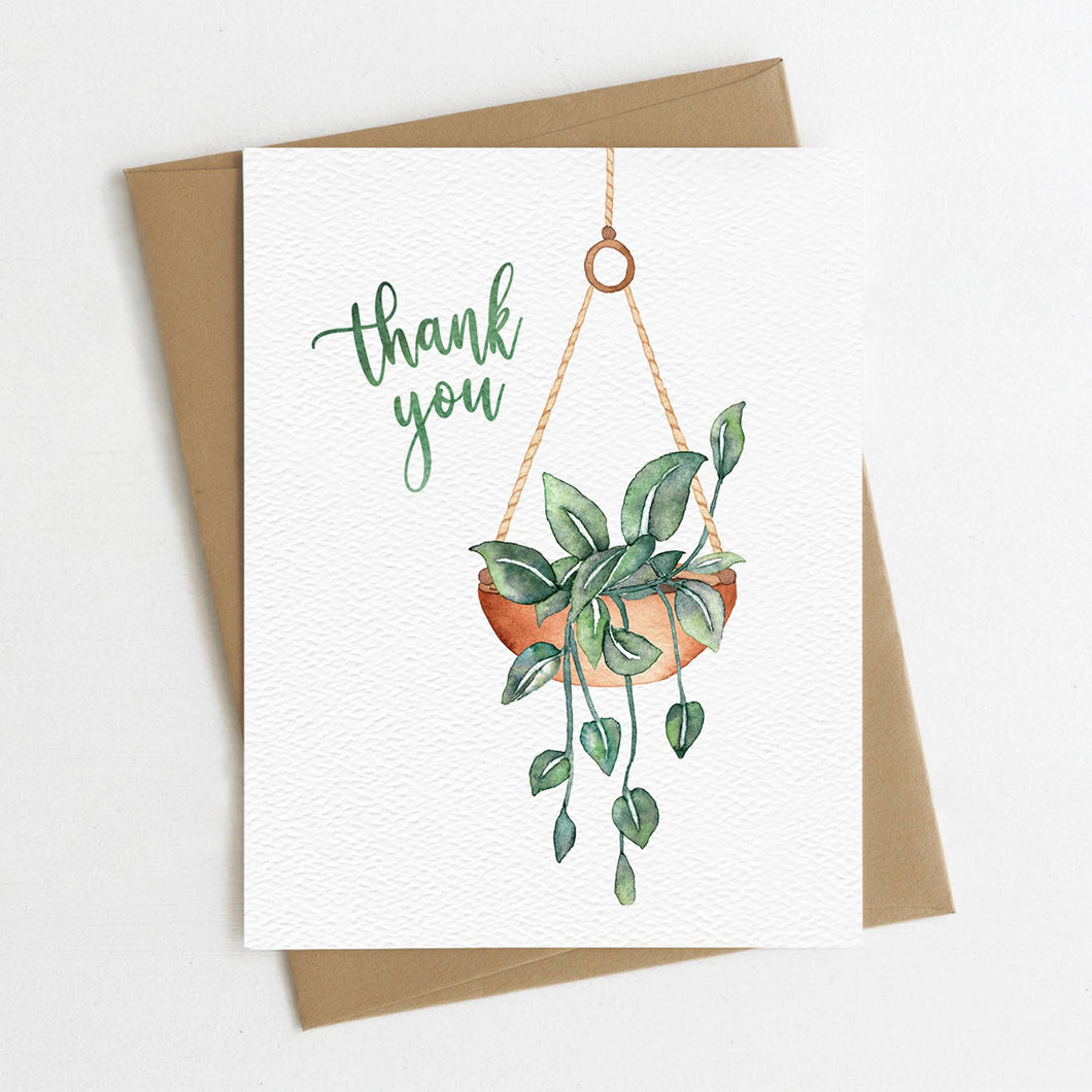 Plant Thank You Greeting Card, Botanical Card
