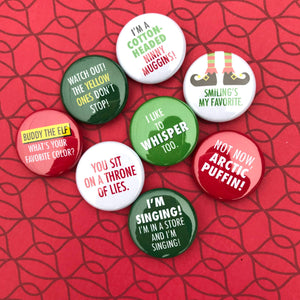 "Elf", 1-inch PINS, set of 8 - Minimal Optimist, LLC