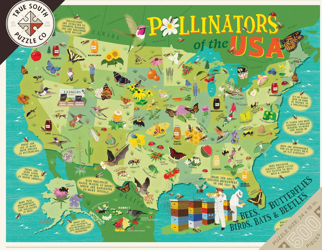 Pollinators of the USA 500 Piece Puzzle