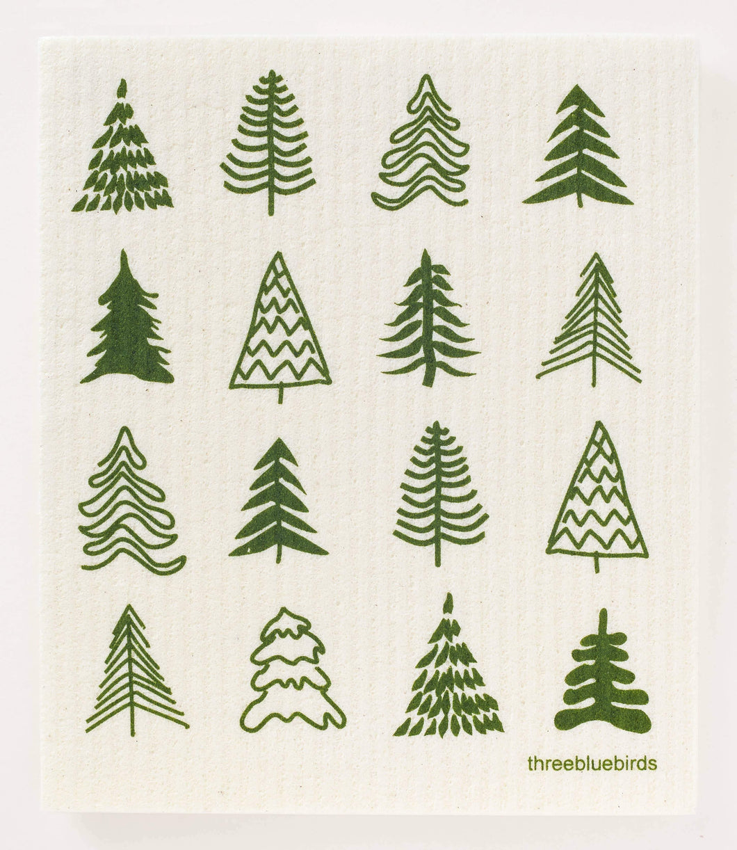Woodland Trees Swedish Dishcloth - Minimal Optimist, LLC